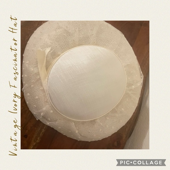True Vintage Ivory Fascinator Hat 1950s–1960s Sinamay Millinery Base - Picture 2 of 9